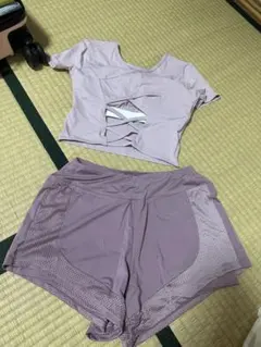 薄紫色 トップスとショーツセット , 無料の縄跳び