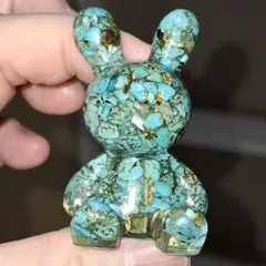 天然石✨️ターコイズ細石入り　樹脂素材　置物✨️