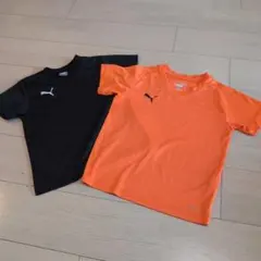 PUMA Tシャツ 120＆130サイズ オレンジ ブラック セット