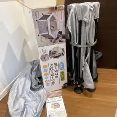 ポータブルベビーサークル グレー　日本育児