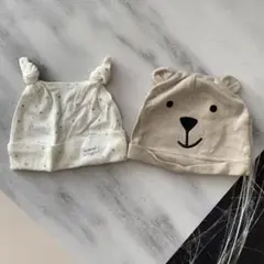 完売品！未使用◆オーガニックコットン　ベビー帽子　新生児　キャップ