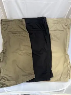 GU　チノハーフパンツ　サイズXL　オリーブ・ブラック・ベージュ3点セットのサムネイル