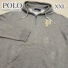 ポロラルフローレン　ハーフジップスウェットフーディ　パーカー　ＸＸＬ　灰色