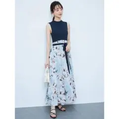 フラワードッキングフレアワンピース