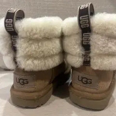 UGG ブラウン ブーツ　クラシック ミニ フラッフ キルテッド　サイズ14.5