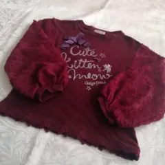 シャーリーテンプル好きな方も。メゾピアノ　カットソー　ねこ　ワイン