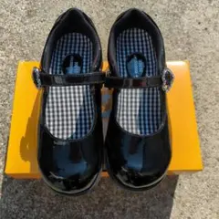 ムーンスター　20.5cmEE　フォーマルシューズ　ブラック エナメル調