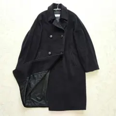 Max mara 白タグ ダブルブレスト ウール カシミヤ ロング コート 黒のサムネイル