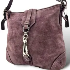 美品 111 Coach ショルダーバッグ ジャッキー スエード パープル