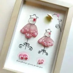 おそろ❤ピンク　シーグラスアート