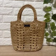 スズランテープゴールド編み込みカゴバッグ