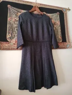 Reflect 七分袖ひざ丈ワンピース ネイビー 11号　美品　卒業式入学式