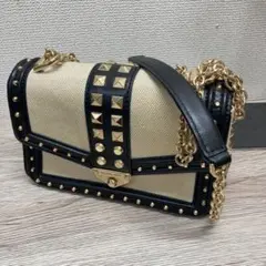 MICHAEL KORS ショルダーバッグ ベージュ/ブラック スタッズ付き