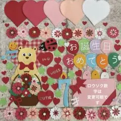 アルバムクラフト【お誕生日おめでとうset赤】ダイカット　クラフトパチン