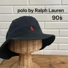 90s ポロ ラルフローレン バケットハット 帽子 刺繍ロゴ アメカジ 台湾製