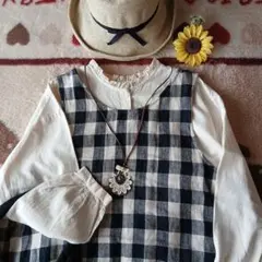 襟レースが可愛い綿麻ブラウス♡羽織り♡インナーにも♡美品～SM2サニークラウズ～