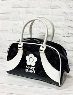 ✿ＭＡＲＹＱＵＡＮＴ✿ エナメルミニボストンバッグ ブラック×ホワイト