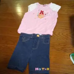 Tシャツ  と  デニム風パンツ   ミキハウス