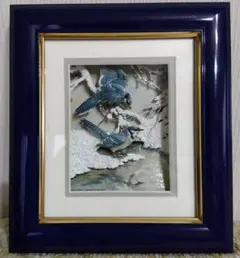 シャドーボックス 完成品　「青い鳥」