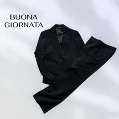 ボナジョルナータ　パンツスーツ　ビジネスセットアップ　ジャケット　ブラック　黒