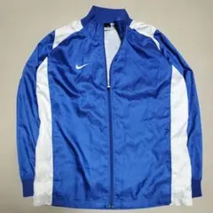 ヴィンテージ ナイキ ブルー＆ホワイト 刺繍 ウィンドブレーカー ジャケット