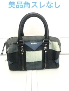 美品　DIESEL デニム　パッチワーク　ショルダーバッグ　ボストンバッグ