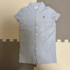 Ralph Lauren 半袖ギンガムチェックロンパース