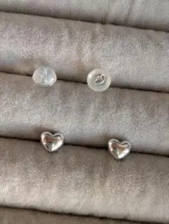 K14WG ぷっくりハート型 ピアス