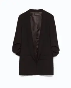 ZARA ロールアップ袖 ジャケット エムサイズ　ブラック
