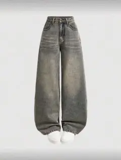 ワイドレッグデニム(ダークウォッシュ)
