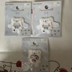 【新品未使用】ふわふわスノー　サンリオ　パイルワッペン　クロミ　シナモン　シール