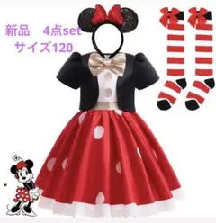 【新品】ミニーマウス ワンピース　ドレス　水玉　ドット　カチューシャ　着ぐるみ