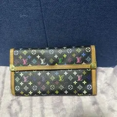 Louis Vuitton 二つ折り財布 ブラック/マルチカラー