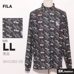 美品 FILA トップス シャツ　総柄　ハイネック　ロゴ刺繡　ロゴワッペンのサムネイル