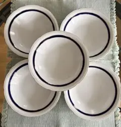 東濃陶器 プレート5枚セット 23cm 深皿 カレー皿 紺×金彩 日本製のサムネイル