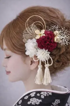 卒業式 成人式 結婚式 髪飾りヘッドパーツ 水引 ドライフラワー 袴