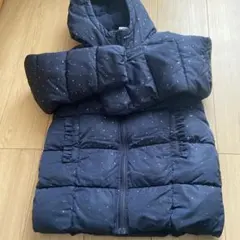 プチバトーネイビー ドット柄 フード付きダウンコート　セール