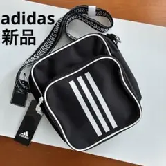 【新品】adidas ショルダーバッグ ボディバッグ ブラック 3本ライン 軽量