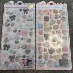 ふわふわドロップシール ボンボンドロップシール ねこねこ シロクロ 正規品