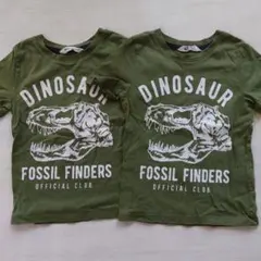 男の子 半袖 Tシャツ H&M 120 ダイナソー 恐竜 双子 おそろい セット