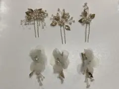 花モチーフ ヘアピン 6個セット アクセサリー ウェディング
