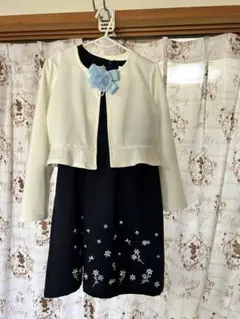 130　フォーマルワンピース　ネイビー　入学式　卒園式　卒服　女の子　結婚式