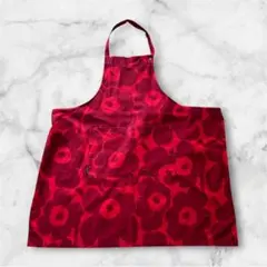 マリメッコ ウニッコ エプロン レッド 花柄 marimekko