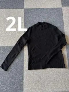 【セール中】ブラック　リブ長袖セーター L Lサイズ　無地