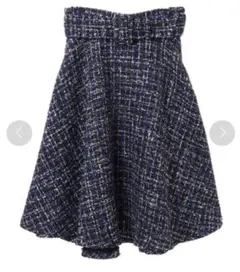 31 Sons de mode ツイードフレアスカート ネイビー