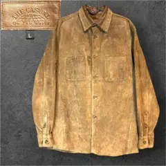 希少 90s ヴィンテージ 豚革スエードシャツジャケット 襟レザー L 渋カジ