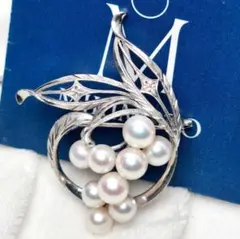 【美品 最高級】ミキモト ブローチ パール リーフ 皇室御用達 9珠 正規品