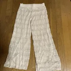 新品タグなし　 GRLベージュレース ワイドパンツ Lサイズ