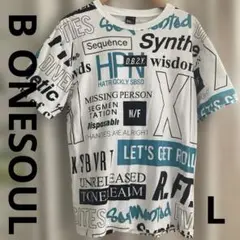 BONESOUL☆英字総柄半袖Tシャツ