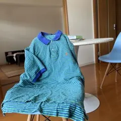 Polo by Ralph Lauren XXL ポロシャツ 青緑ストライプ